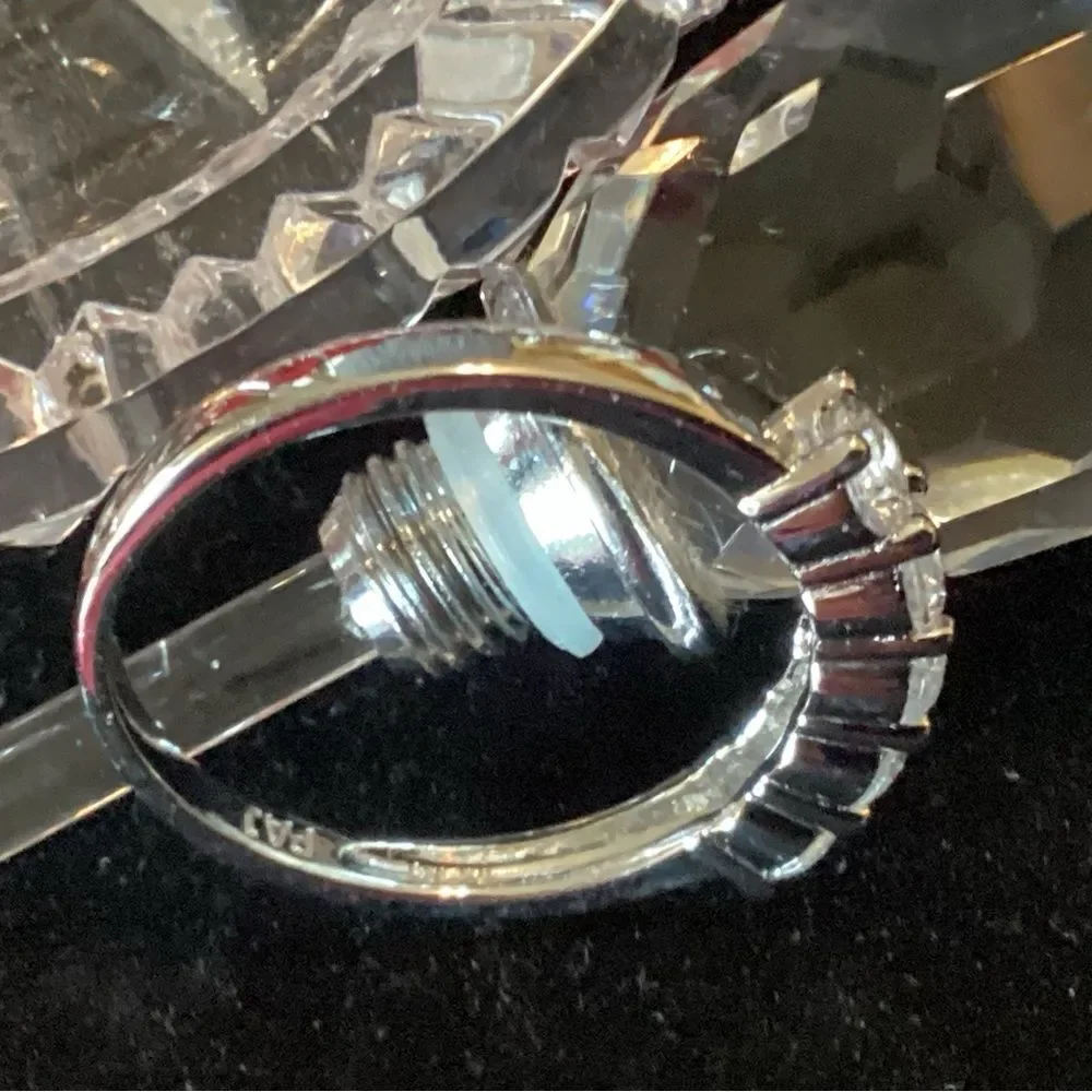 NWOT. Sterling Silver 5 Stone Diamond Simulant Ring Bella Luce Brand CZ Size 11